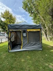 CLK 3x3 Metre 30 mm Profil Portatif Katlanır Portatif Gazebo Kamp Çadır Antrasit Gri